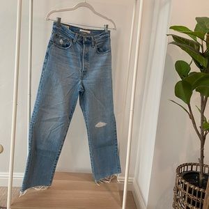 Ribcage Lightly Distressed Straight Leg Jeans